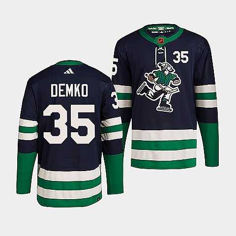 Men%27s Vancouver Canucks #35 Thatcher Demko Navy 2022 Reverse Retro Stitched Jersey Dzhi